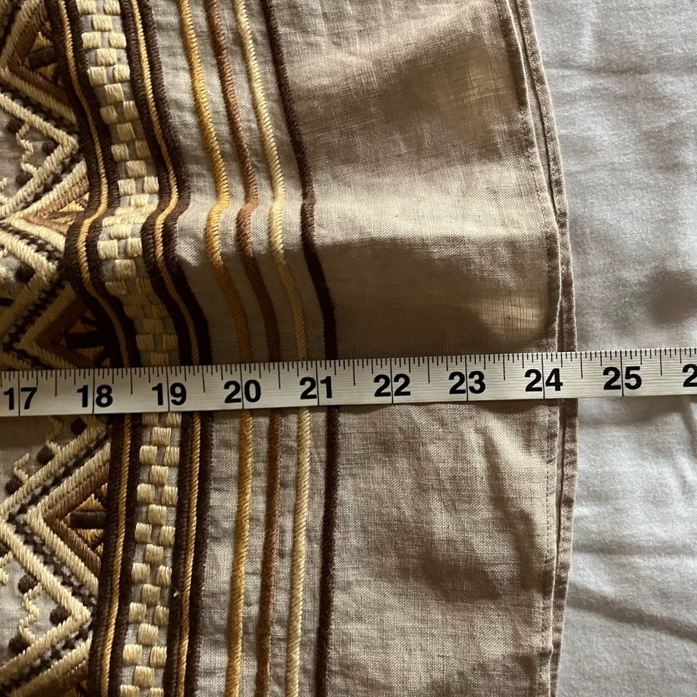 Calypso St. Bart Bohemian Linen Patterned Tan/Brown Pull On Mini Skirt Sz Sm EUC - Picture 11 of 11
